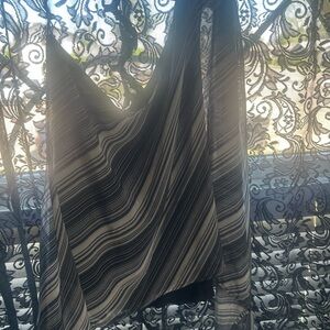 New York & Company Black and White Sheer Striped Blouse